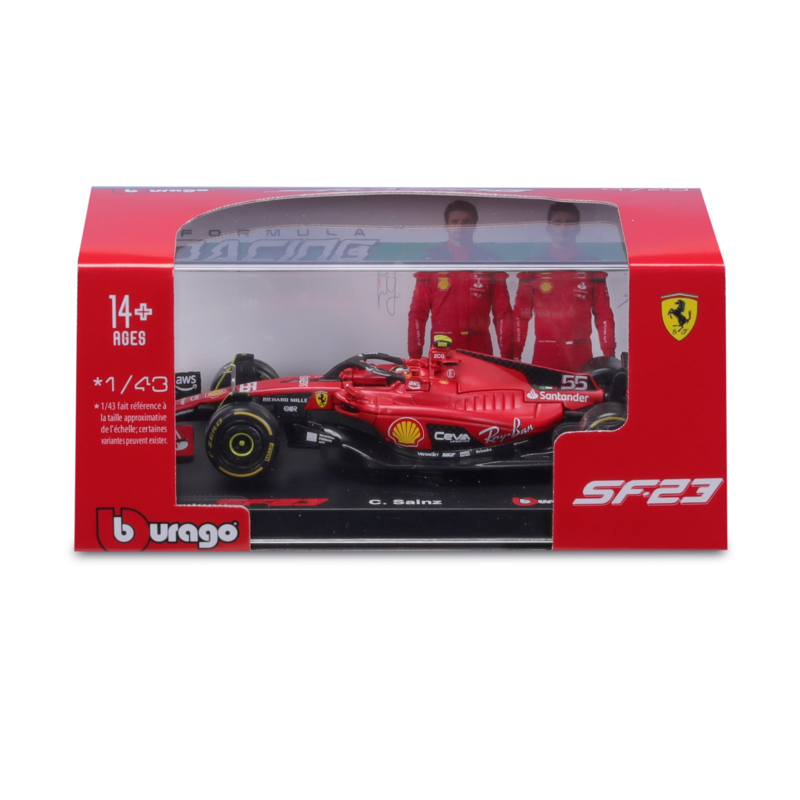Amazon.com: 1:43 SFR Ferrari Team Race Car (2023) with Helmet